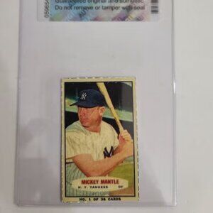 Mickey Mantle custom cut out card #1 of 36 Baseball card in semi rigid case with